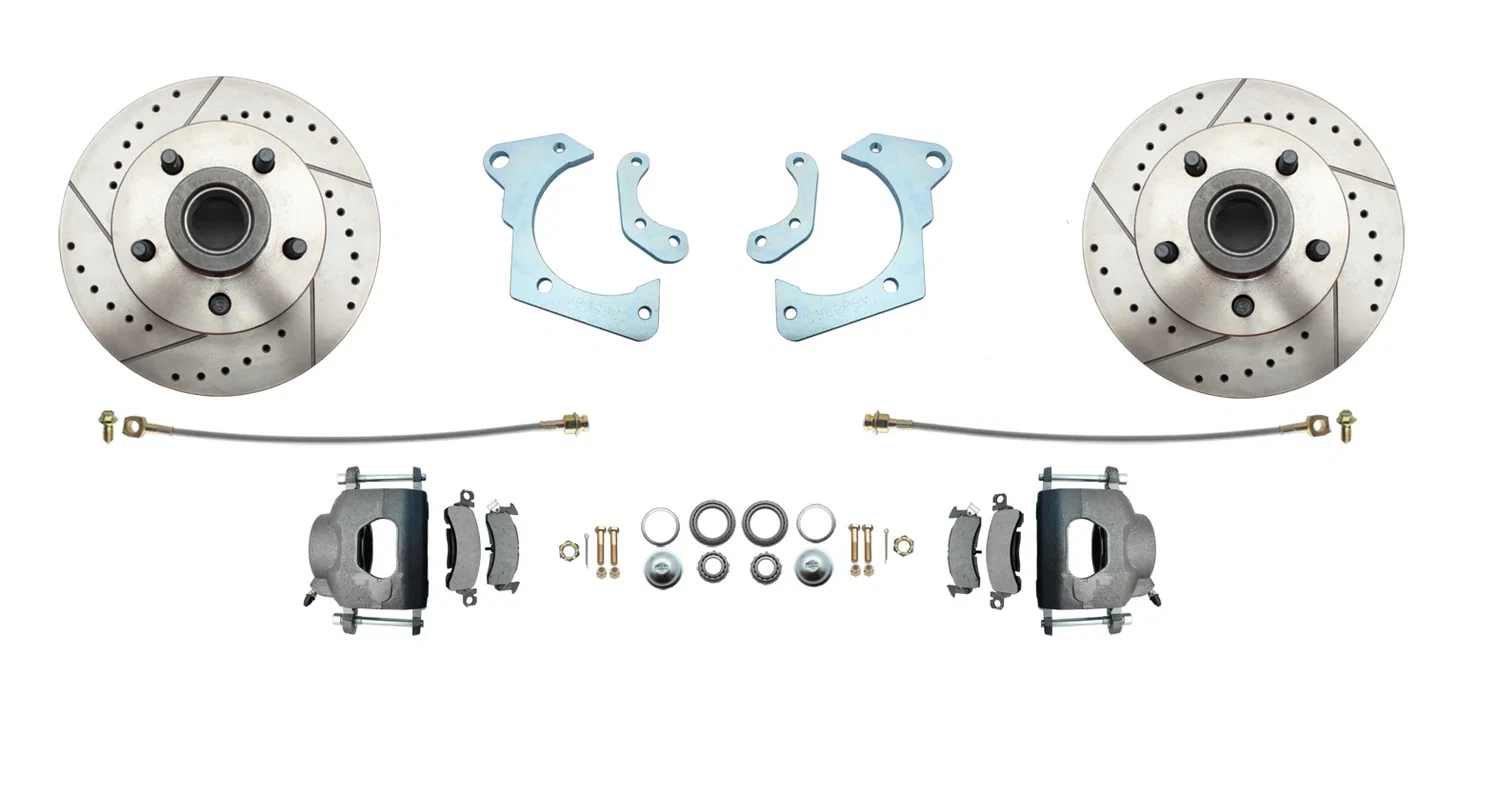 Fits 1965-1968 GM Full Size Disc Brake Kit Drilled_Slotted Rotors DBK6568LX